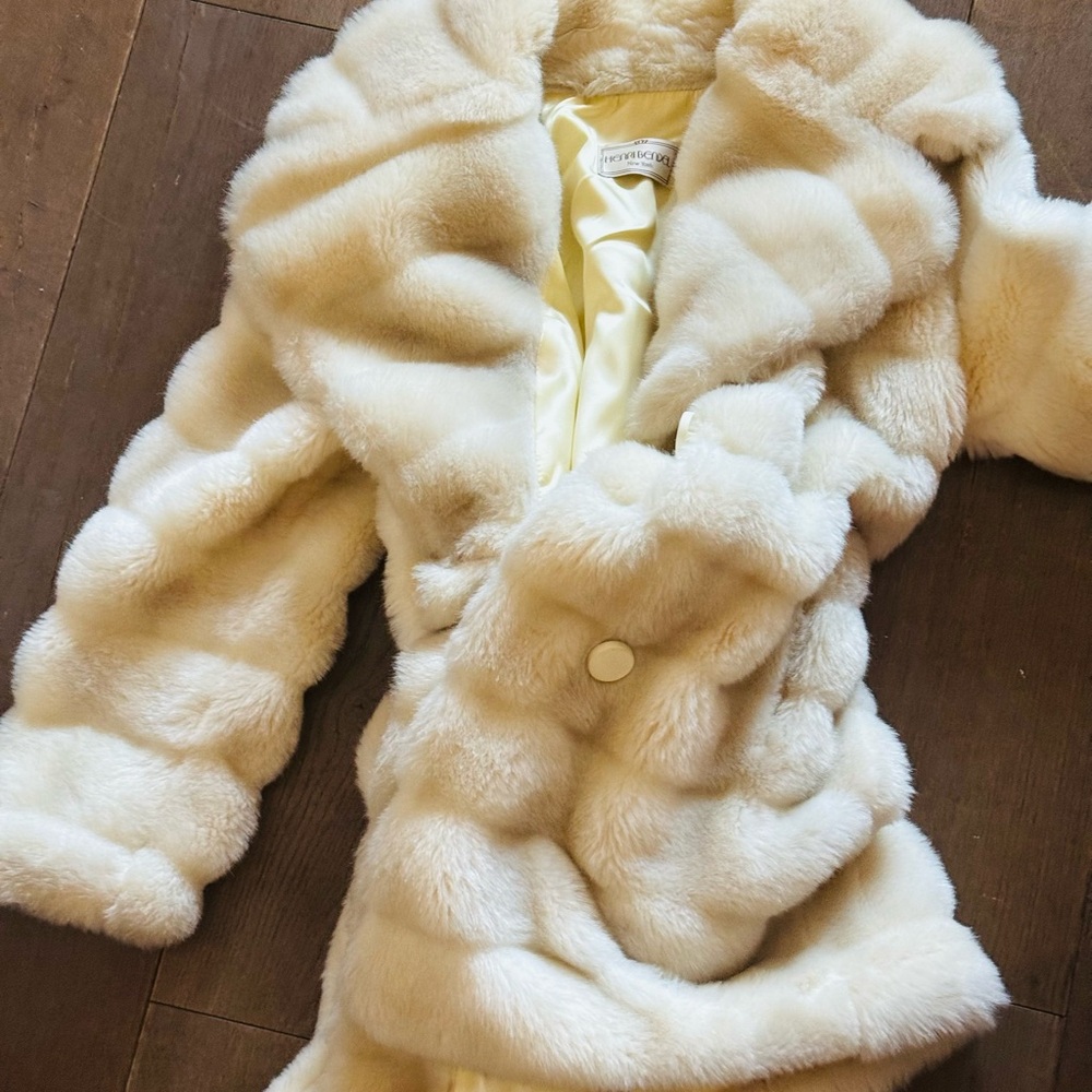 Henri Bendel Plush Cream Teddy Jacket